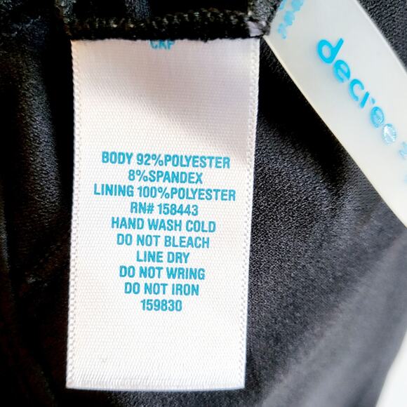 Decree Cheeky Black Textured Pull On One Piece Swimsuit Women's Size M - Picture 6 of 6